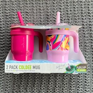 Reduce 2 pack 14 Ounce Coldee Tumblers with Straws and Lids